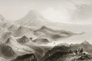 Lough Conn en Mount Nephin, County Mayo, Ierland, uit 